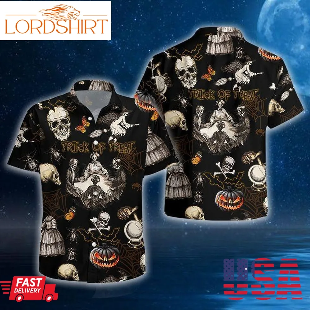 Skull Halloween Hawaiian Shirt Pre12322, Hawaiian Shirt, Beach Shorts, Aloha Tactical Hawaiian Shirts