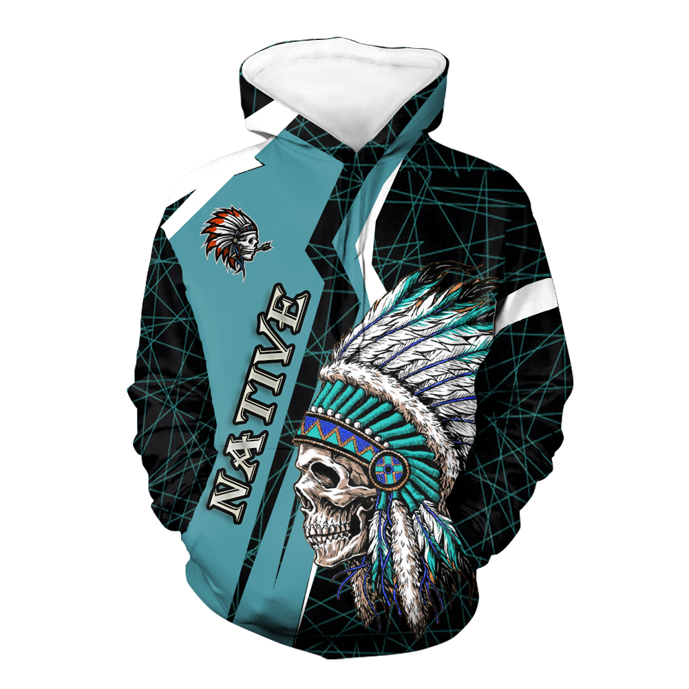 Skull Headdress Native 3D Hoodie