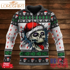 Skull Ho Ho Ho Happy Christmas Hoodie 3D