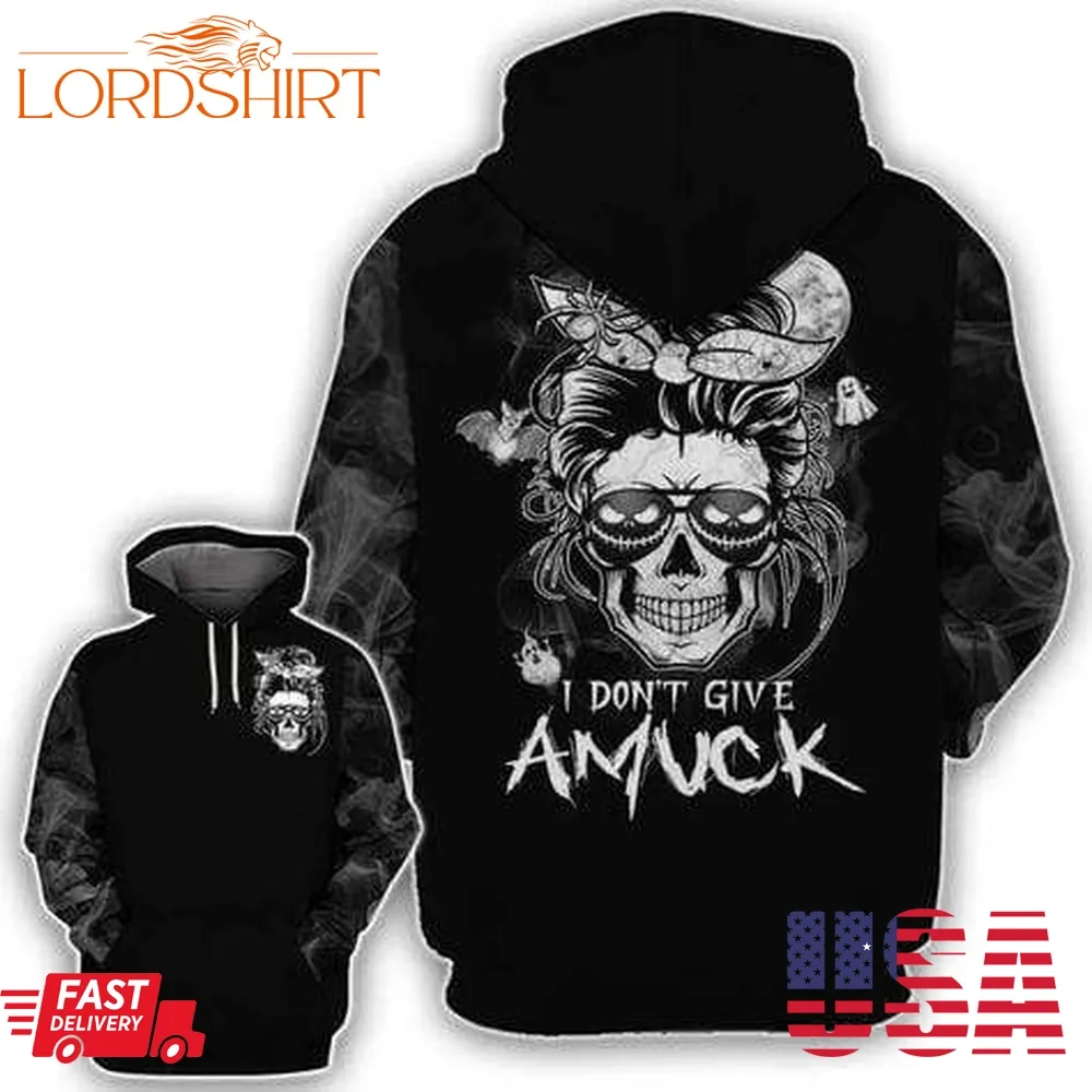 Skull I Dont Give Amuck Boo Hoodie 3D