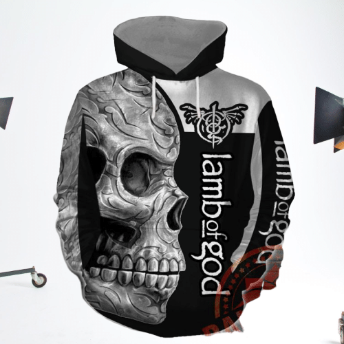 Skull Lamb Of God Rock Band Skull 3D Hoodie Sweatshirt