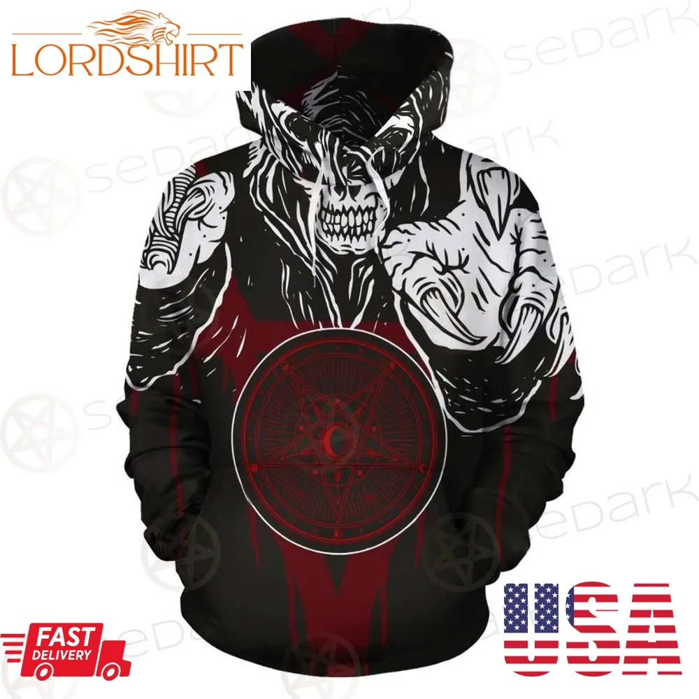 Skull Pentagram 3D Hoodie For Men For Women All Over Printed Hoodie