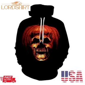 Skull Pumpkin 3D Halloween Hoodie Custom