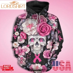 Skull Rose Breast Cancer Awareness Men And Women 3D Full Printing Hoodie Shirt Skull Rose Breast Cancer Awareness 3D Full Printing Shirt