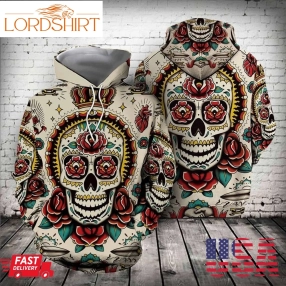 Skull Rose Pullover And Zip Pered Hoodies Custom 3D Skull Rose Graphic Printed 3D Hoodie All Over Print Hoodie For Men For Women