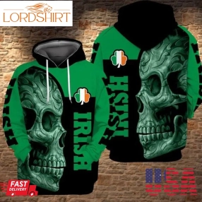 Skull Saint Patrick S Day Skull All Over Printed 3D Hoodie Sweatshirt