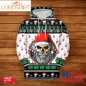 Skull Snowman Face Candy Christmas Hoodie