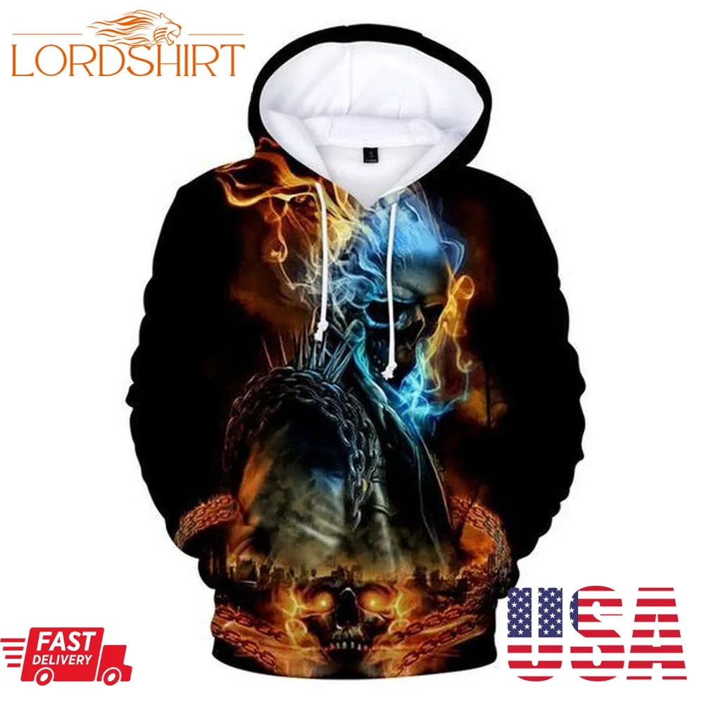 Skull Themed Pullover And Zippered Hoodies Custom 3D Skull Themed Graphic Printed 3D Hoodie All Over Print Hoodie For Men For Women