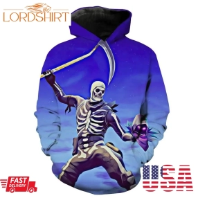 Skull Trooper And Raven Fortnite Hoodie 3D