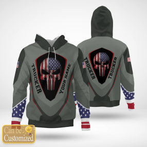 Skull Trucker Usa Hooodie 3D Custom Name