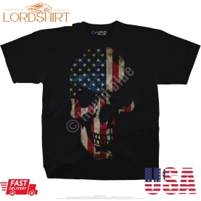 Skulls American Skull Black T Shirt   Special Order