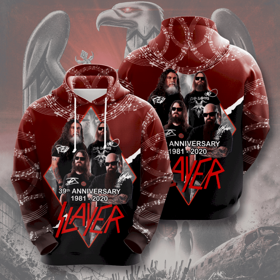 Slayer 39Th Anniversary 3D Full Print Hoodie Ipq3390 For Men Women