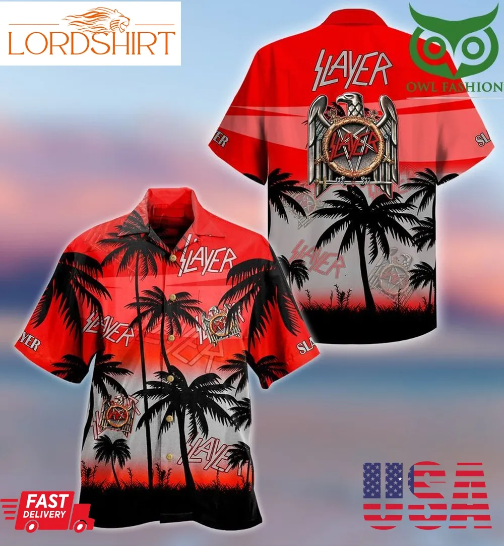 Slayer Music Red Sea Palm Hawaiian Shirt