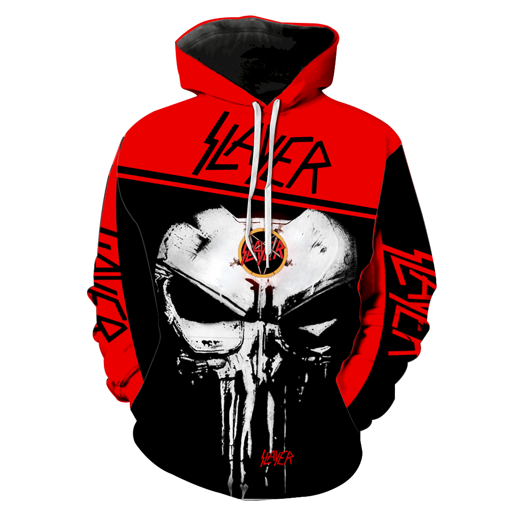 Slayer Punisher Skull Full Print V1422 Hoodie Zipper