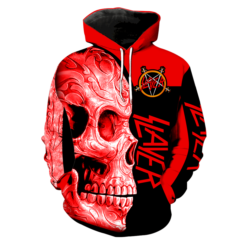 Slayer Skull New Full Over Print K1149 Hoodie Zipper