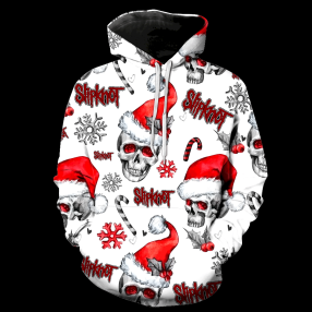 Slipknot Christmas Skull New Full Over Print V1378 Hoodie Zipper