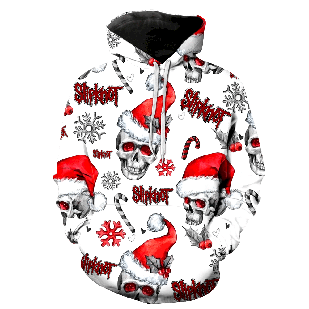 Slipknot Christmas Skull New Full Over Print V1378 Hoodie Zipper