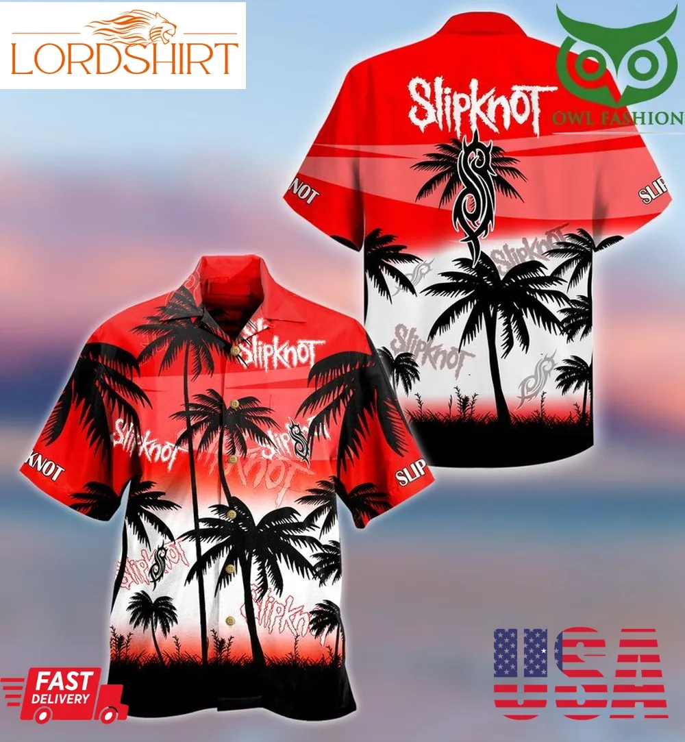 Slipknot Music Palm Red Hawaiian Shirt