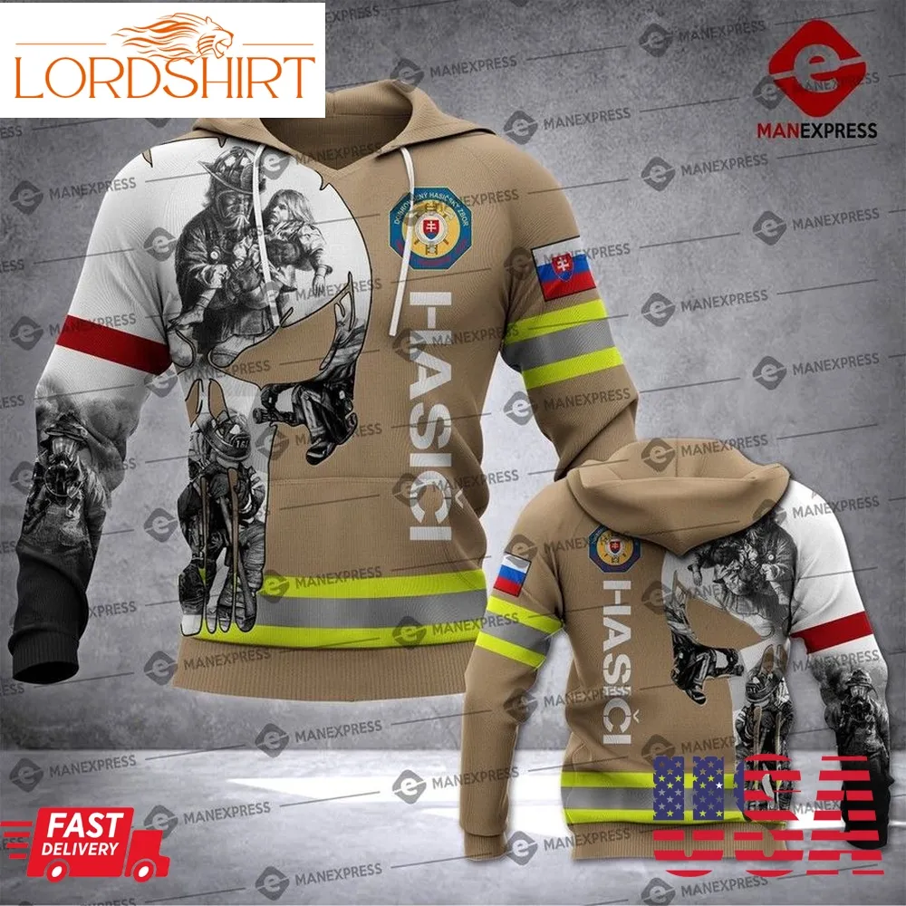 Slovak Firefighter 3D Hoodie For Men For Women All Over Printed Hoodie Brown