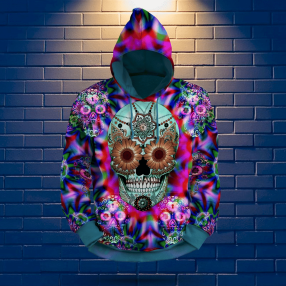 Smiling Skull All Over Print Unisex Hoodie Td475 Custom