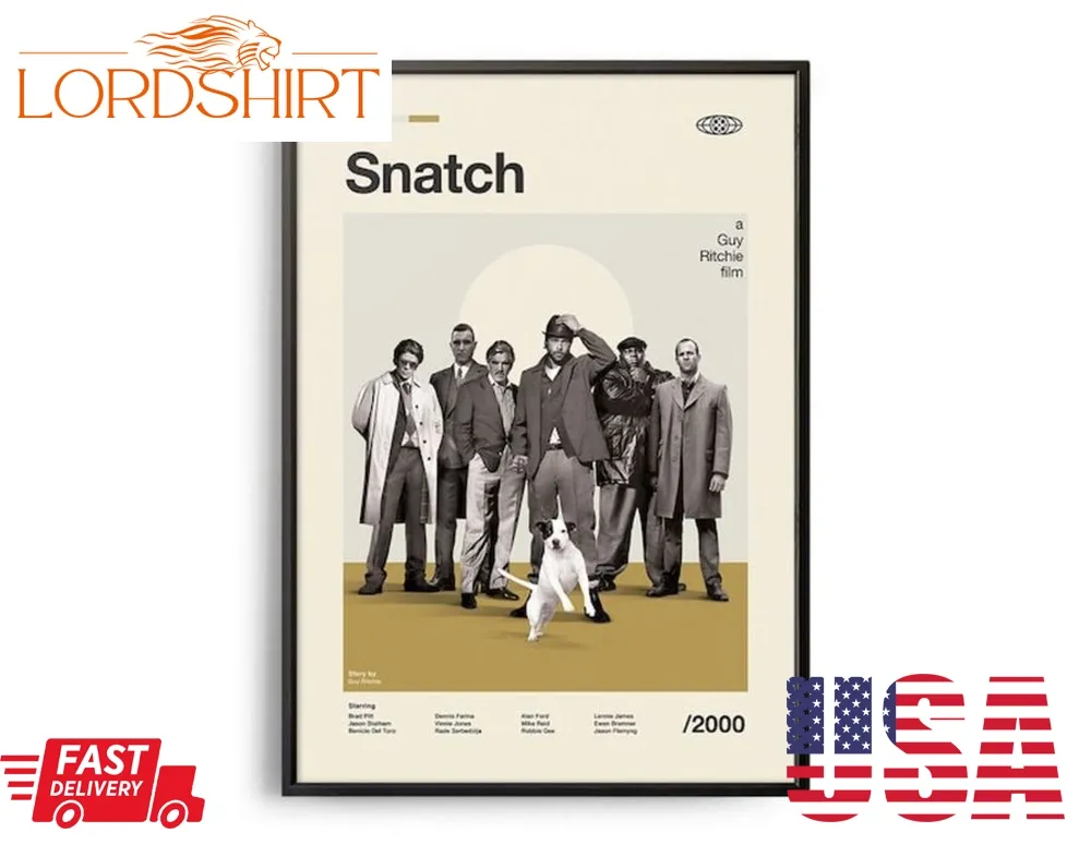 Snatch Vintage Movie Print Retro Movie Poster Midcentury Modern Retro Tv Show Poster Minimal Movie Art Best Movies