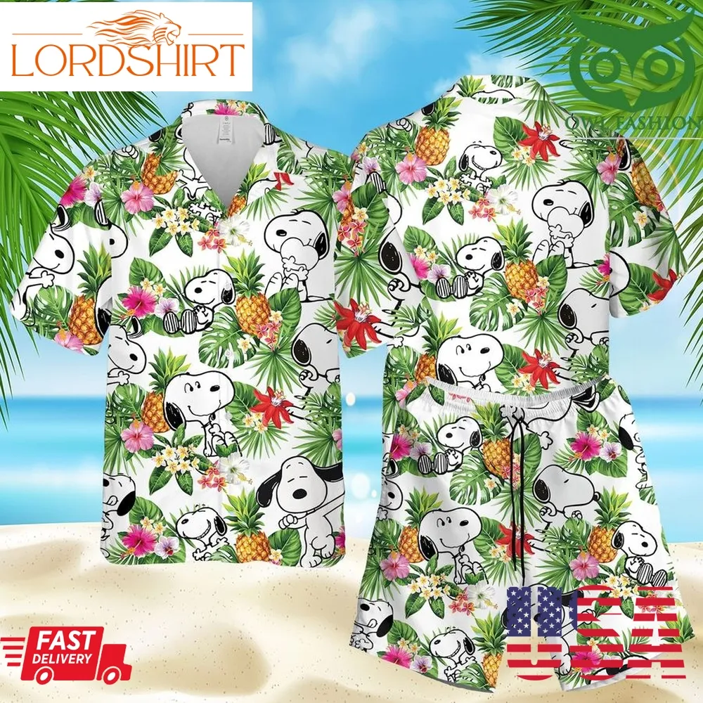 Snoopy Dog Cartoon Hawaiian Summer Outfit