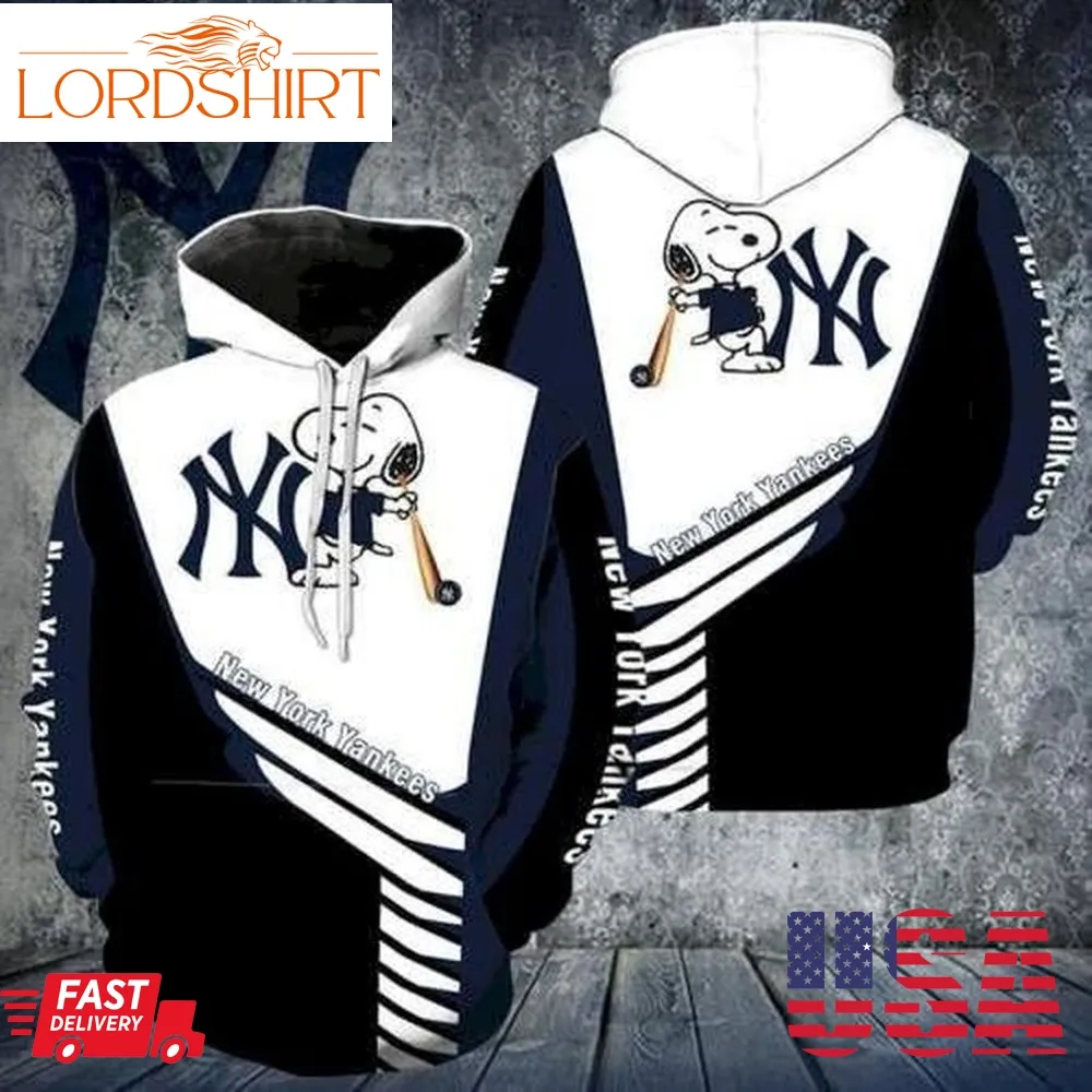 Snoopy New York Yankees Pullover And Zippered Hoodies Custom 3D Graphic Printed 3D Hoodie All Over Print Hoodie For Men For Women