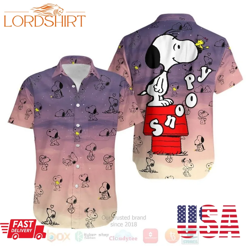 Snoopy Pattern Summer Hawaiian Shirt