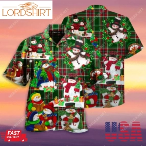 So Cute Snowman Christmas Caro Pattern Hawaiian Shirts