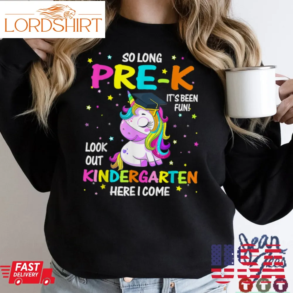 So Long Pre K Kindergarten Here I Come Unicorn Graduation T Shirt B0b1bs9j94