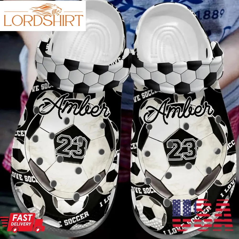 Soccer Personalize Clog Custom Crocs Fashionstyle Comfortable For Women Men Kid Print 3D I Love Soccer