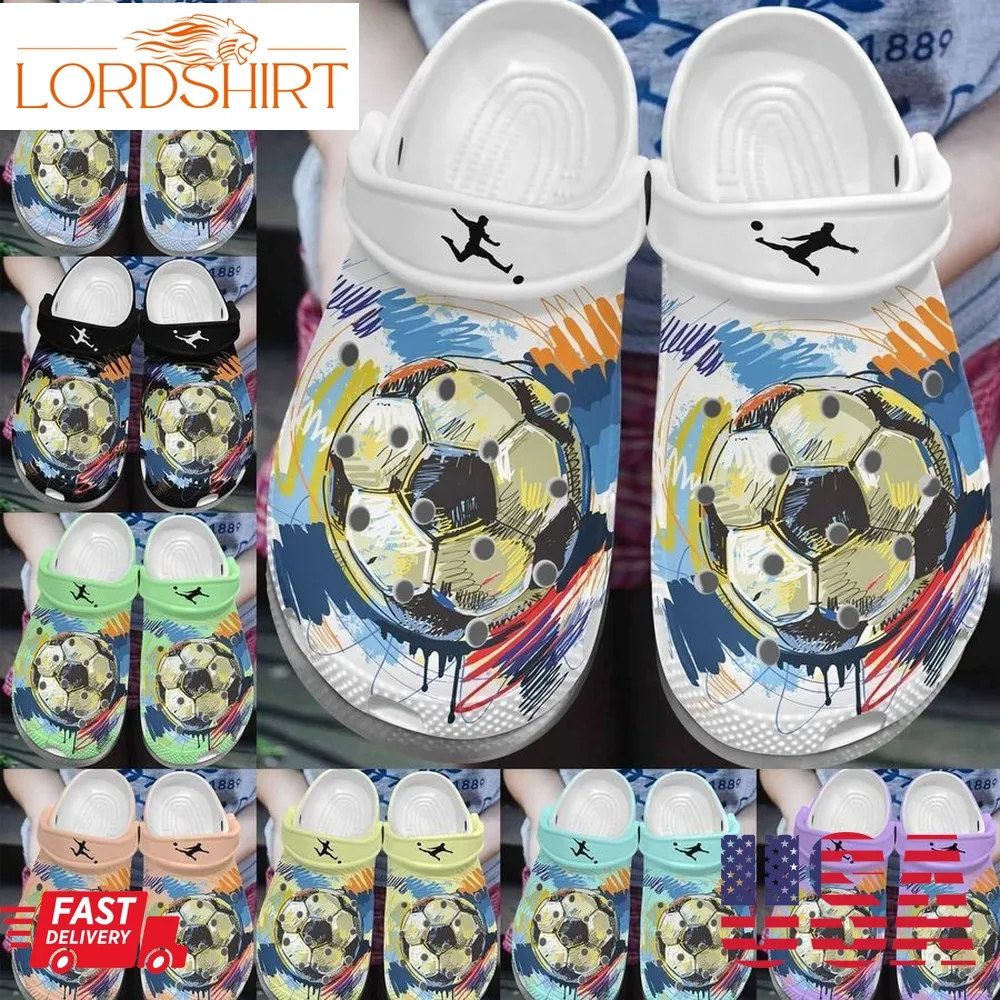 Soccer Personalize Clog Custom Crocs Fashionstyle Comfortable For Women Men Kid Print 3D Whitesole The Game