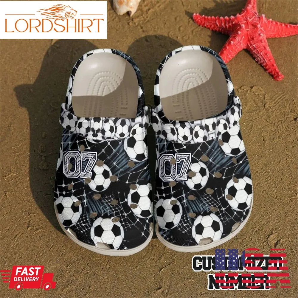 Soccer Personalized Clog Custom Crocs Comfortablefashion Style Comfortable For Women Men Kid Print 3D Soccer Balls