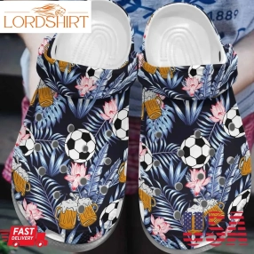 Soccer Personalized Clog Custom Crocs Comfortablefashion Style Comfortable For Women Men Kid Print 3D Soccer Beer Tropical Pattern