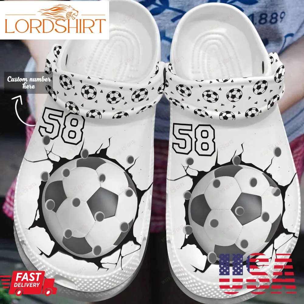 Soccer Personalized Crocs Classic Clog Whitesole Soccer Lover Shoes