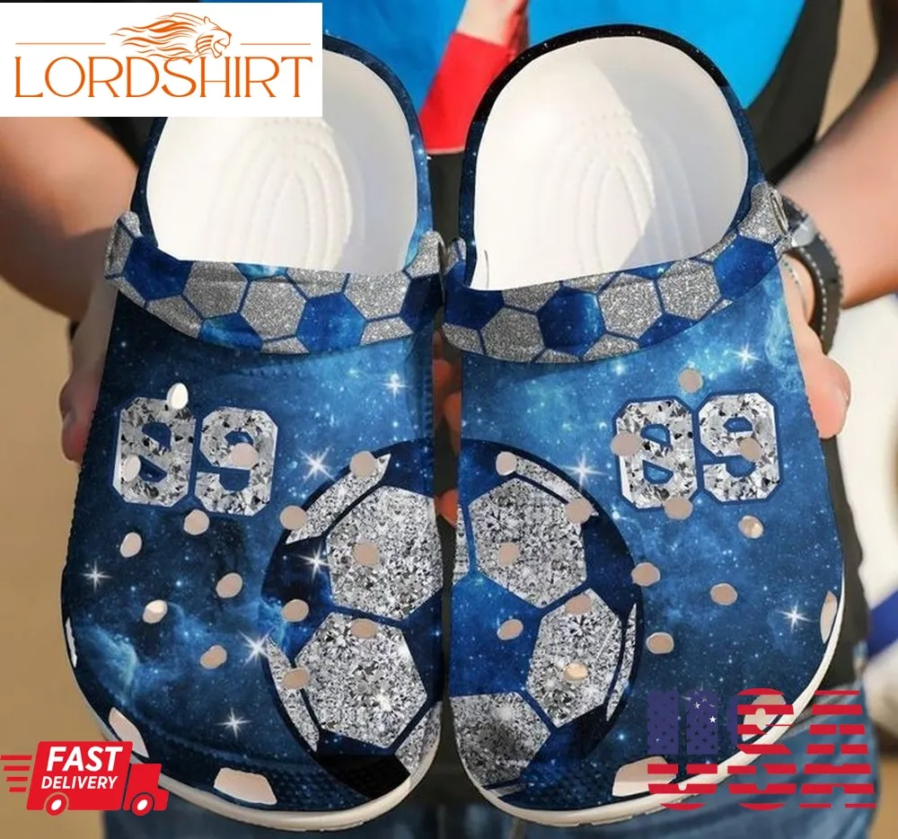 Soccer Personalized Diamond Blue Galaxy Sku 2254 Crocs Crocband Clog Comfortable For Mens Womens Classic Clog Water Shoes