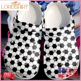 Soccer Seamless Black And White Crocs Crocband Clog