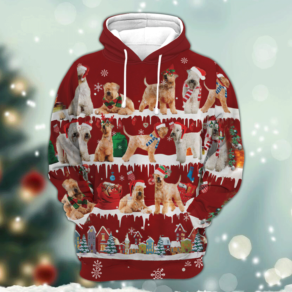 Soft Coated Wheaten Terrier Snow Christmas 3D Hoodie