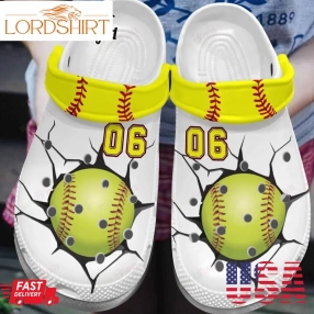 Softball Crocs Classic Clog Personalized Softball Crack Shoes