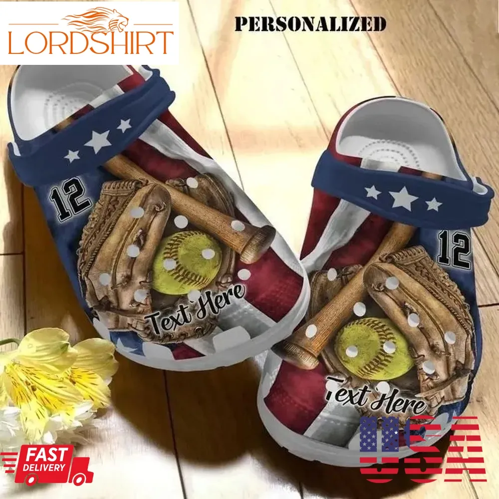 Softball Personalize Clog Custom Crocs Fashionstyle Comfortable For Women Men Kid Print 3D I Love Playing Softball 2