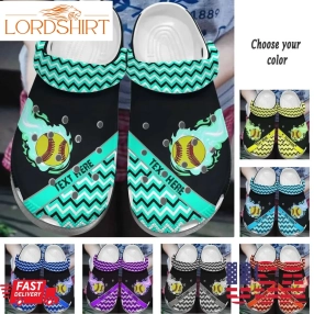 Softball Personalize Clog Custom Crocs Fashionstyle Comfortable For Women Men Kid Print 3D Personalized Colorful Softball