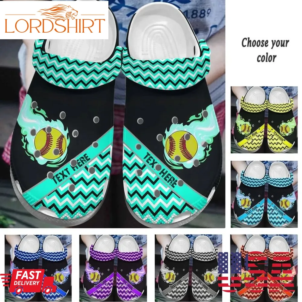 Softball Personalize Clog Custom Crocs Fashionstyle Comfortable For Women Men Kid Print 3D Personalized Colorful Softball