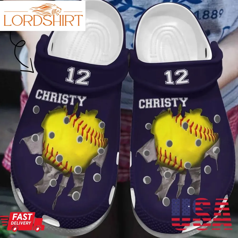 Softball Personalize Clog Custom Crocs Fashionstyle Comfortable For Women Men Kid Print 3D Softball Lover 0954