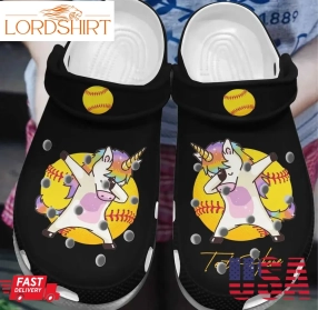 Softball Personalize Clog Custom Crocs Fashionstyle Comfortable For Women Men Kid Print 3D Unicorn Softball