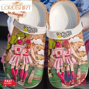 Softball Personalize Clog Custom Crocs Fashionstyle Comfortable For Women Men Kid Print 3D Whitesole Personalized Sisters