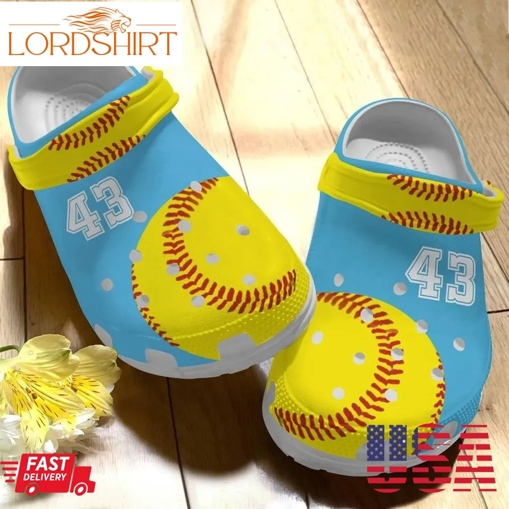 Softball Personalize Clog Custom Crocs Fashionstyle Comfortable For Women Men Kid Print 3D Whitesole Softball Collection