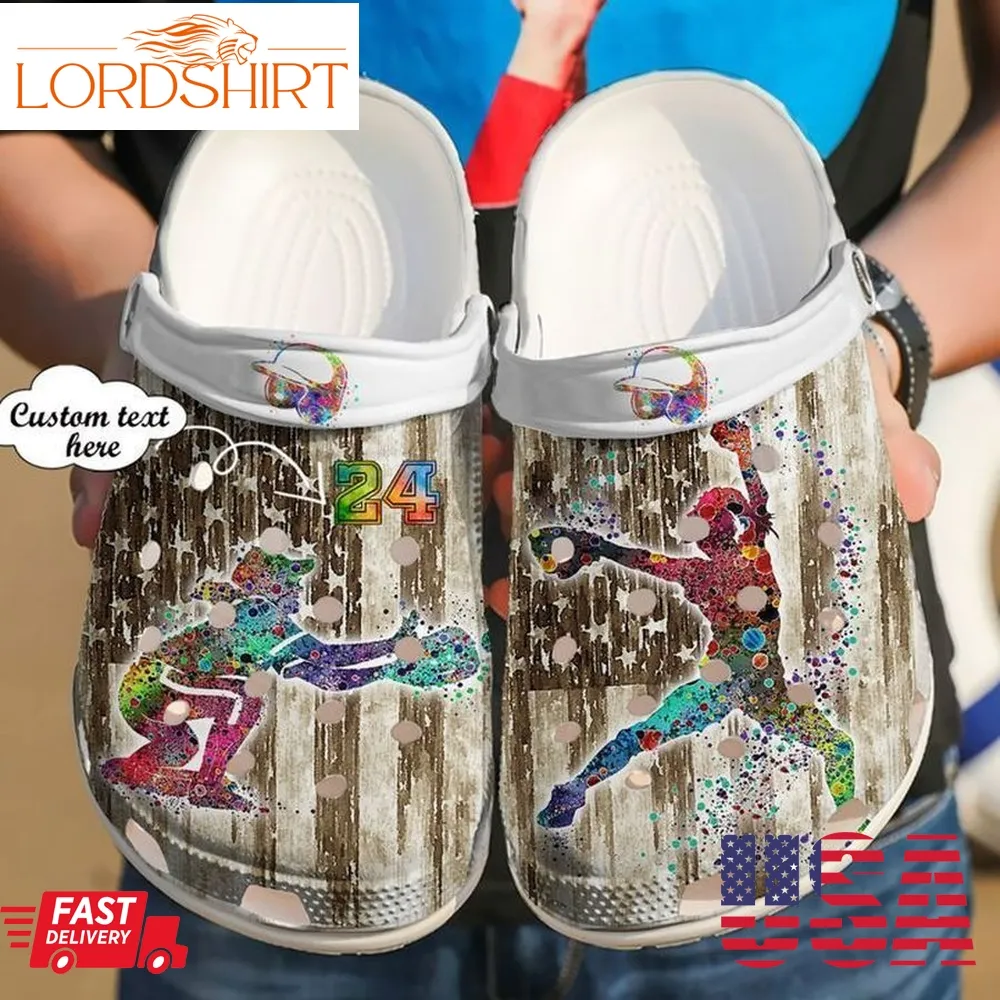 Softball Personalized Art Sku 2330 Crocs Crocband Clog Comfortable For Mens Womens Classic Clog Water Shoes