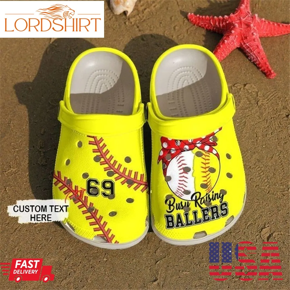 Softball Personalized Busy Raising Ballers Sku 2400 Crocs Clog Shoes