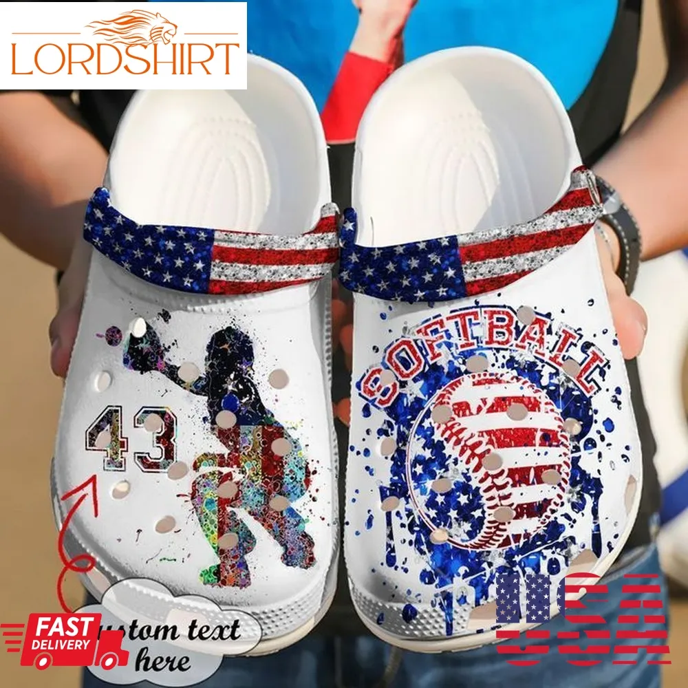 Softball Personalized Catcher Us Sku 2333 Crocs Crocband Clog Comfortable For Mens Womens Classic Clog Water Shoes