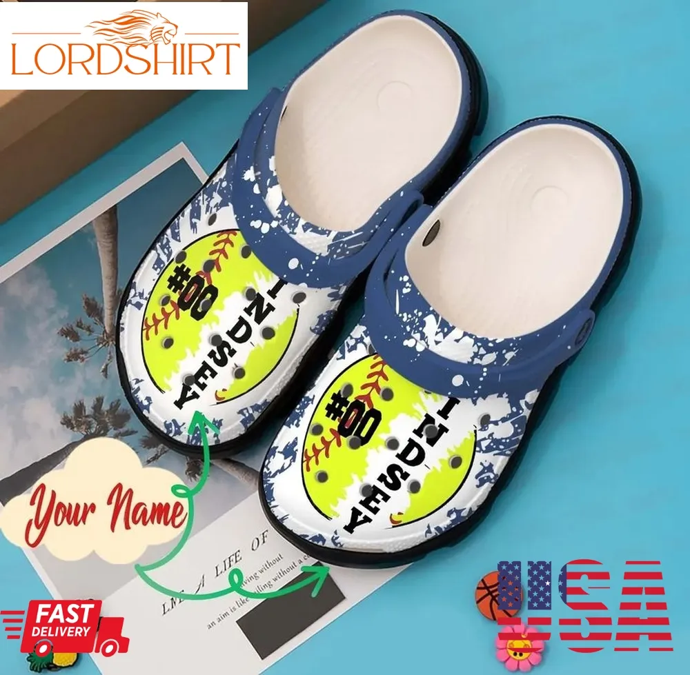 Softball Personalized Clog Custom Crocs Comfortablefashion Style Comfortable For Women Men Kid Print 3D 00 Ball